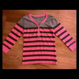 NWOT Justice Multi Color Striped Shirt Size 8
